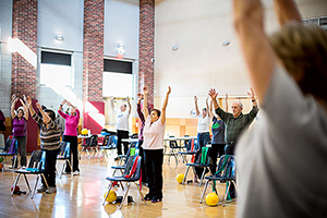 Group of seniors exercising