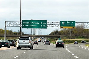 Cars travelling on highway