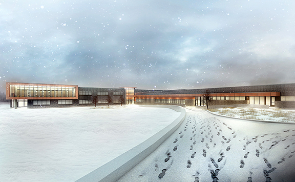 Rendering of Sioux Lookout High School building
