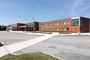 Front view of Orillia Secondary School building