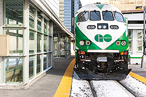GO train at a station.