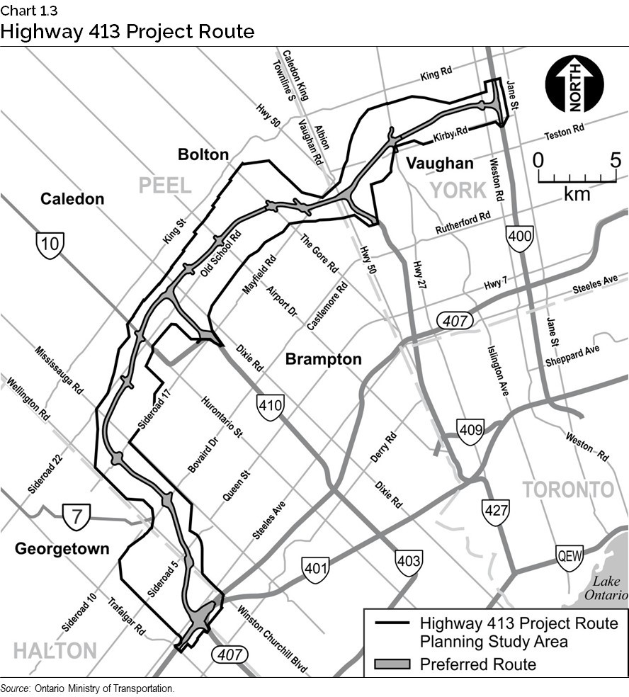 Chart 1.3: Highway 413 Project Route