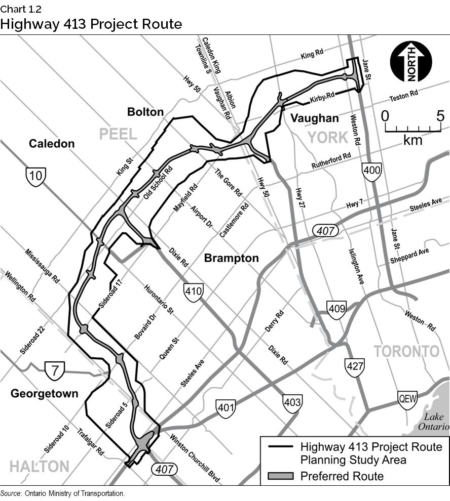 Chart 1.2: Highway 413 Project Route 