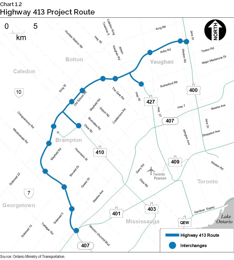 Chart 1.2: Highway 413 Project Route