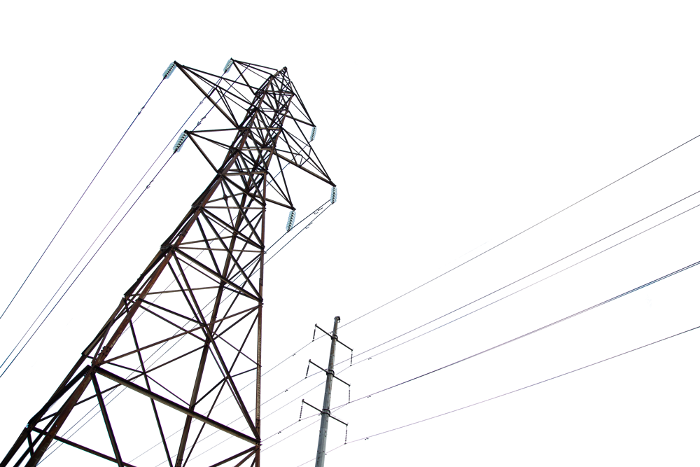 Photo of a electricity transmission tower.
