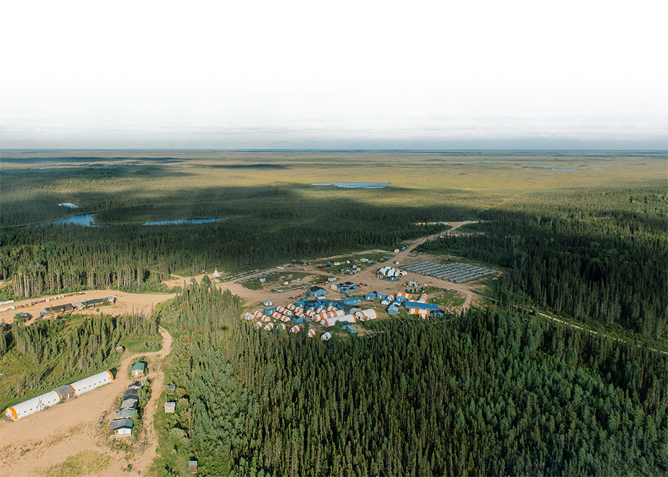 Photo aérienne du site Esker dans la région du Cercle de feu de l’Ontario.