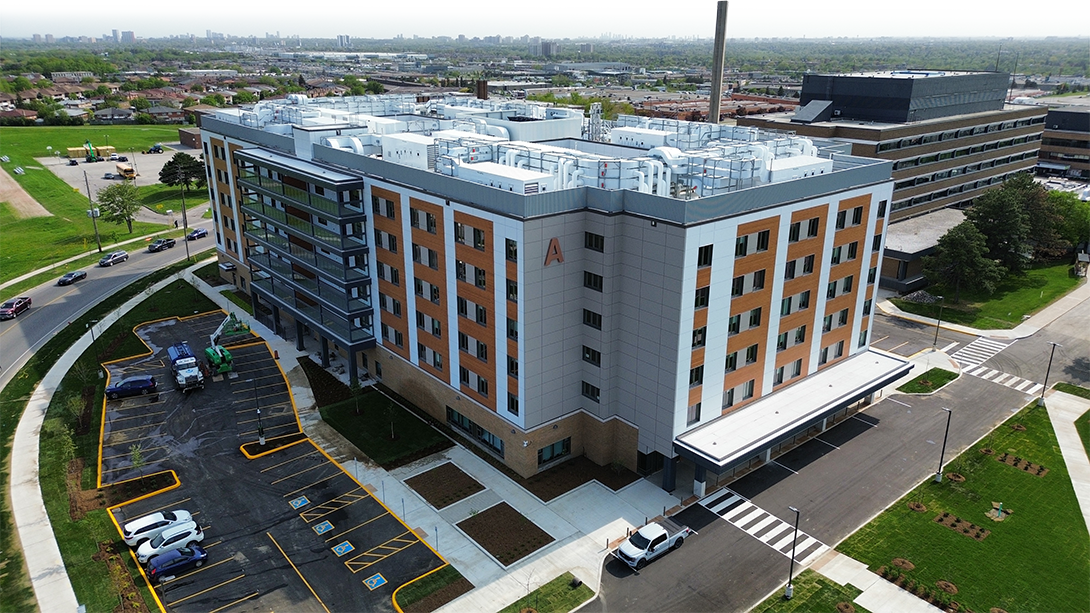 Photo of Humber Meadows Long-Term Care Home construction site under development in May 2023.